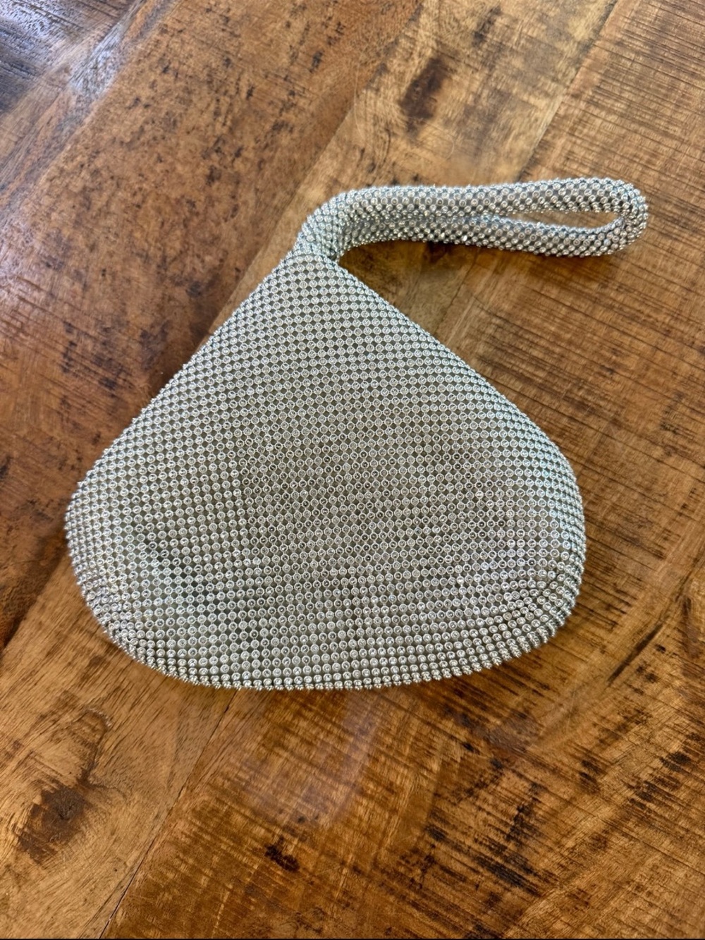 Silver Rhinestone Mesh Evening Bag - Picture 2 of 4
